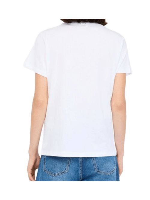 T-shirt da donna in cotone con ricami gioiello, colore bianco LIU JO | MF5344-J6308L9018